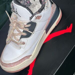 Jordan White and Pink Sneakers Athletic Style